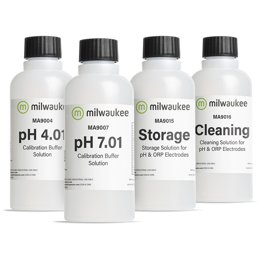 Milwaukee Calibration, Maintenance and Cleaning Solutions for pH Meters and Testers (pH Start)