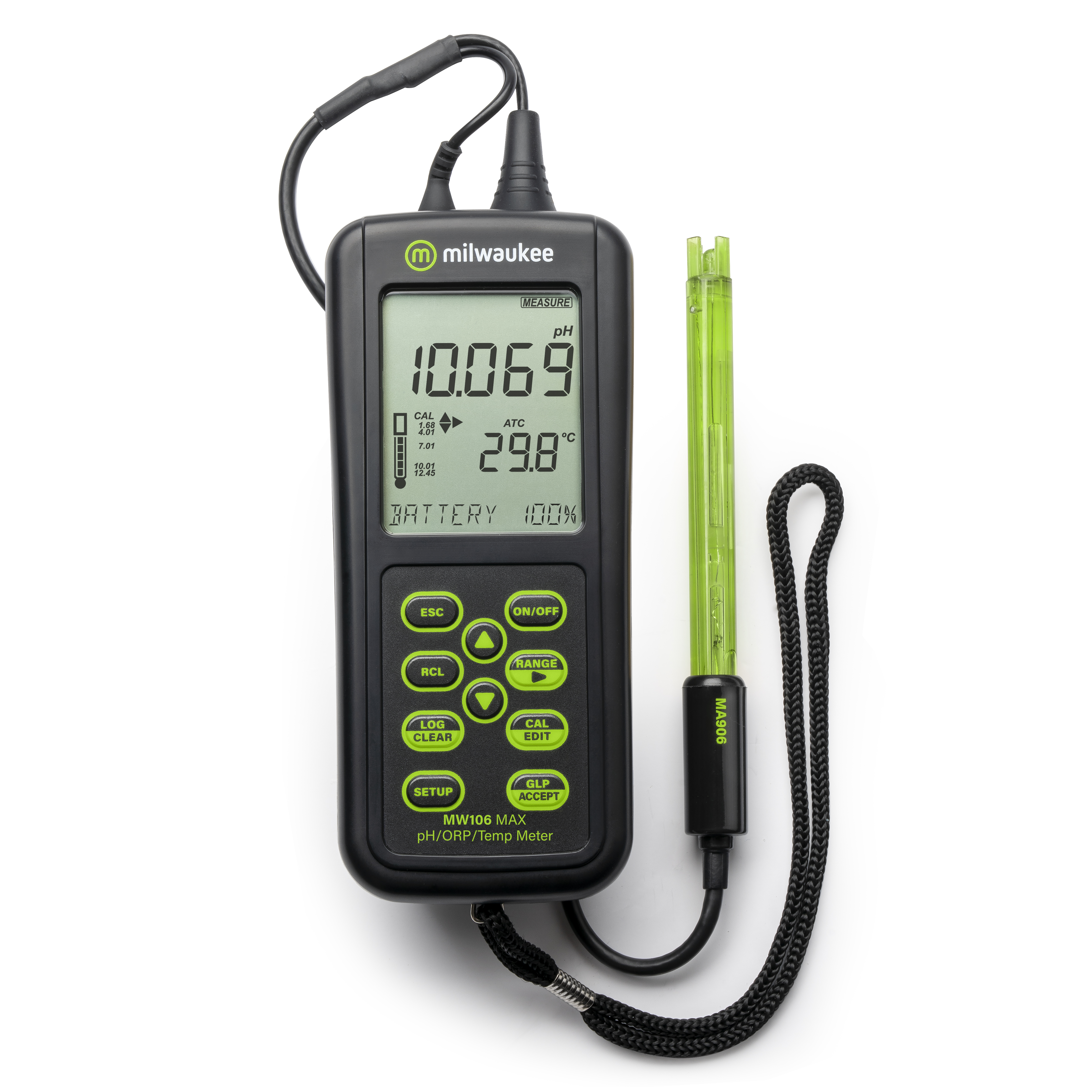 Milwaukee MW106 MAX Waterproof pH / ORP / Temp Portable Meter