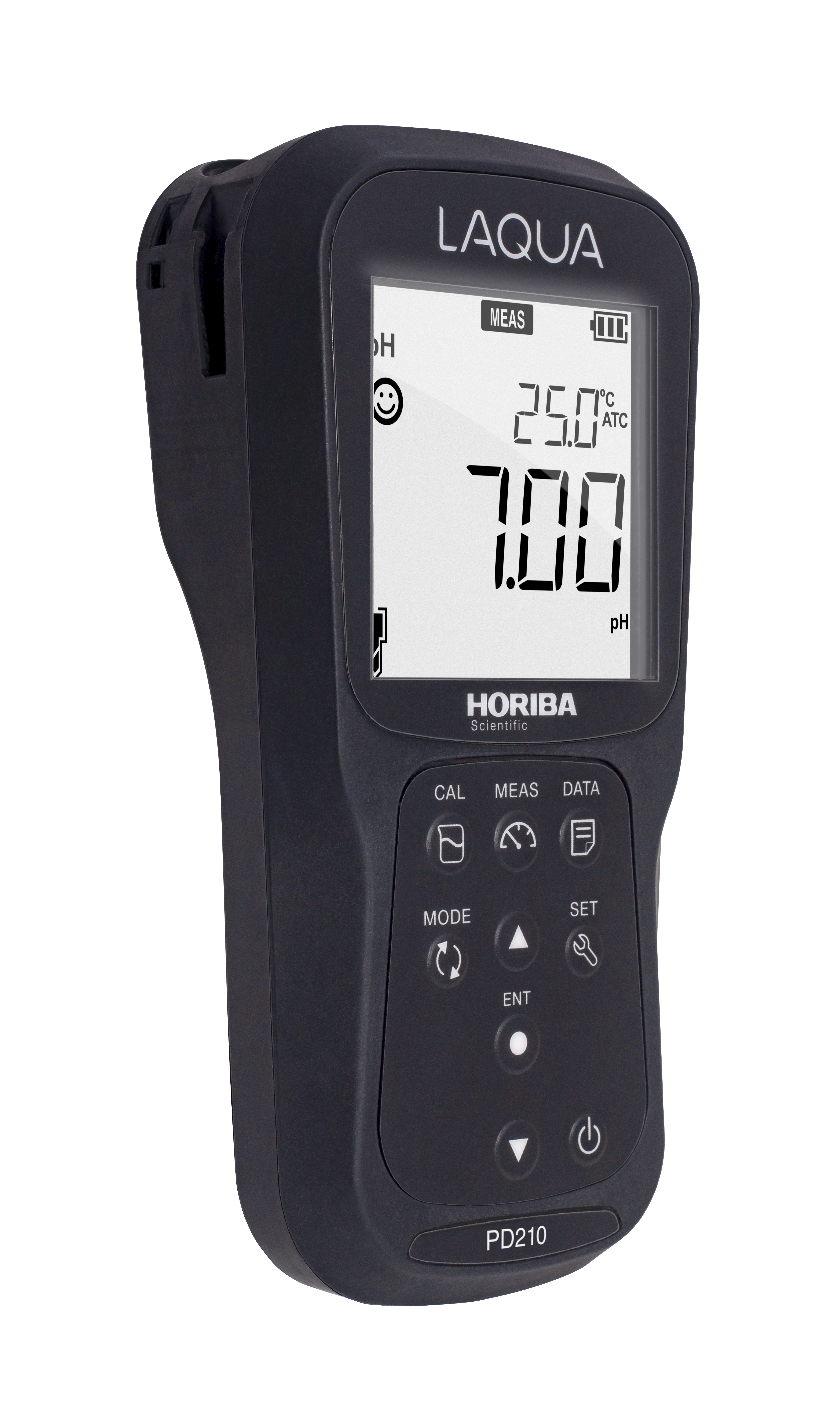 Horiba LAQUA PD210 Handmessgerät Frontansicht, LCD Display mit LED-Hintergrundbeleuchtung, ohne Elektrode