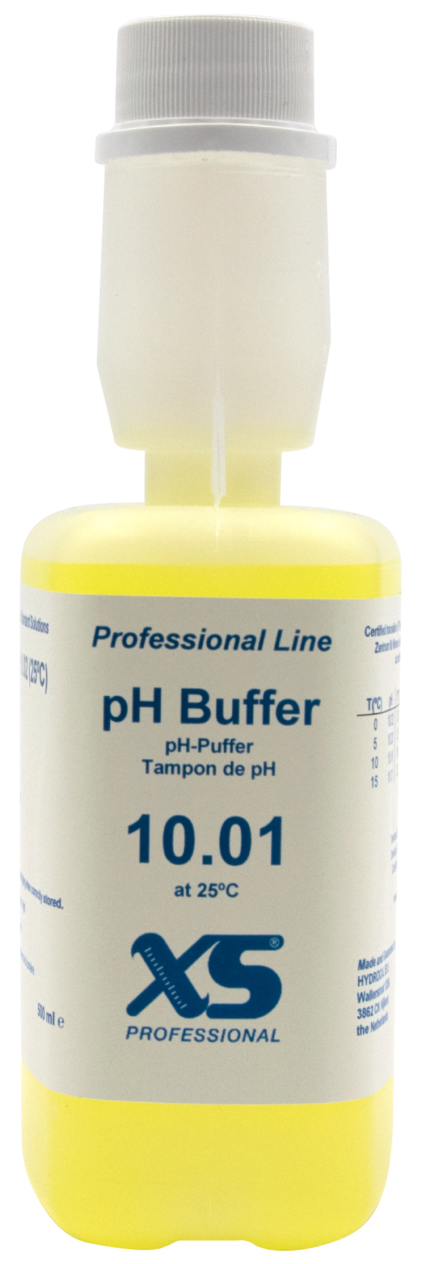 XS Professional pH 10.01 (±0.02pH @25°C) - 500ml pH buffer solution with DAkkS certificate