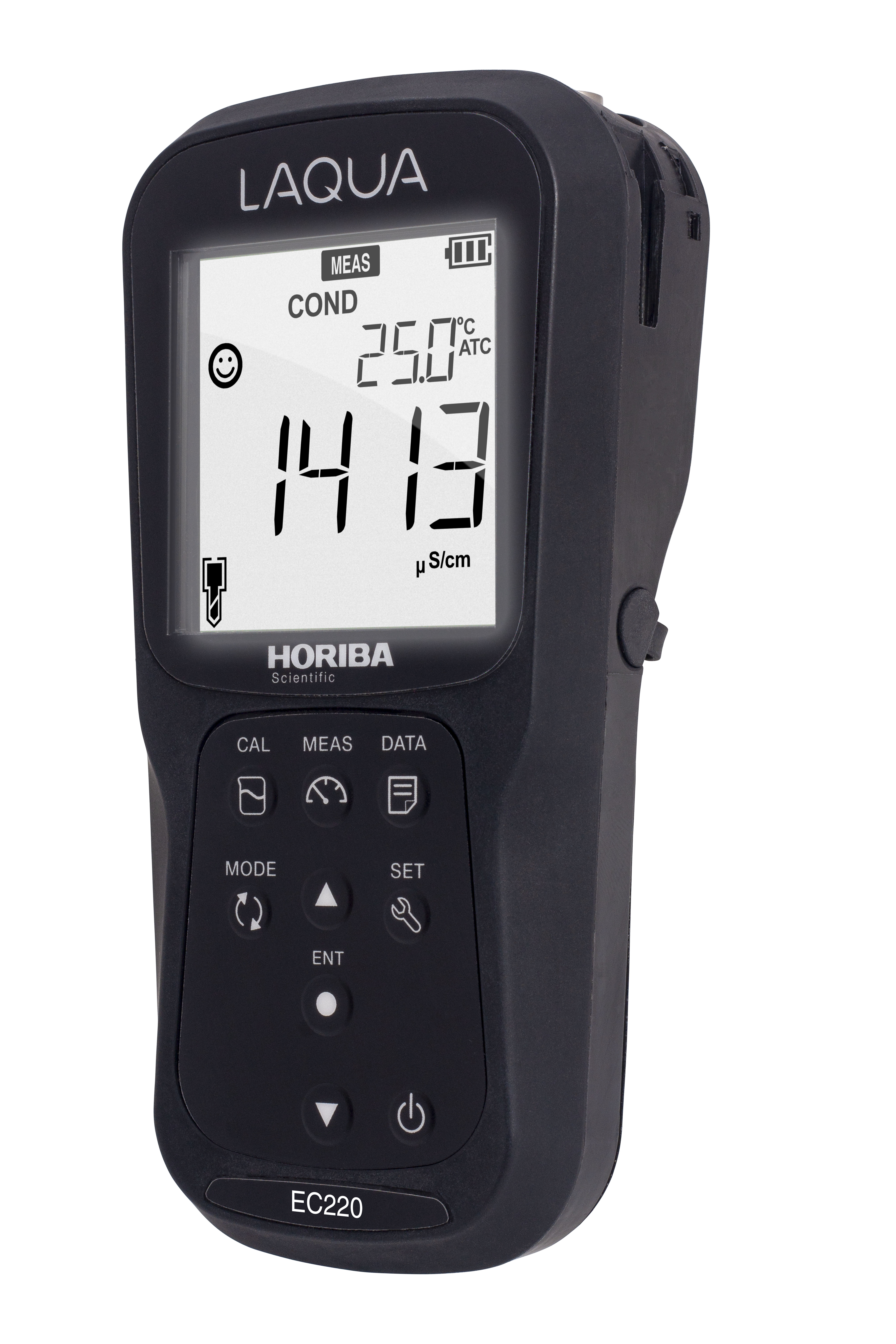 Horiba LAQUA EC220 kit conductivity, TDS, resistance, salinity and temperature hand-held meter with GLP measurement data storage and printer function in carrying case