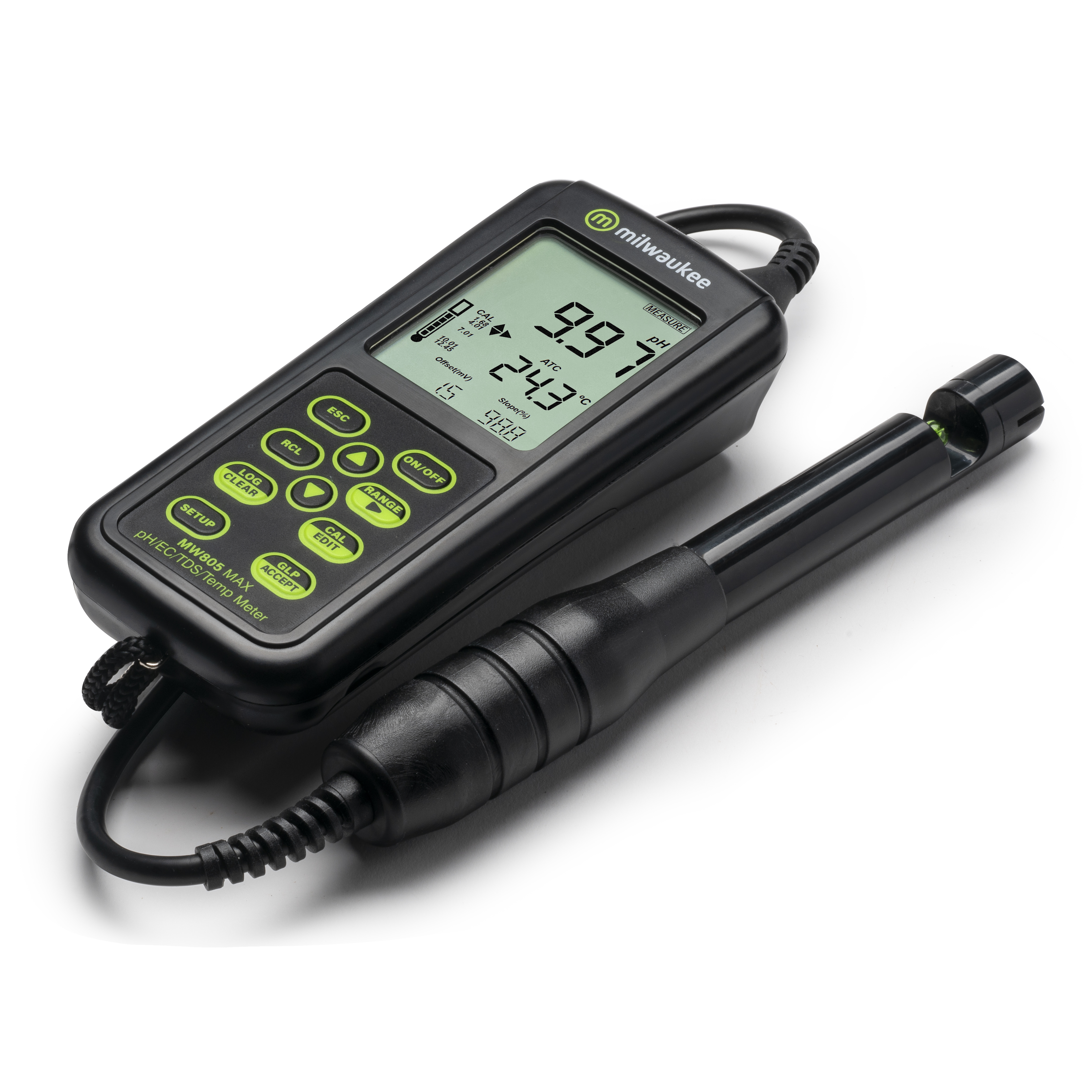 Milwaukee MW805 4-in-1 pH/EC/TDS/Temp. Combo Meter with ATC