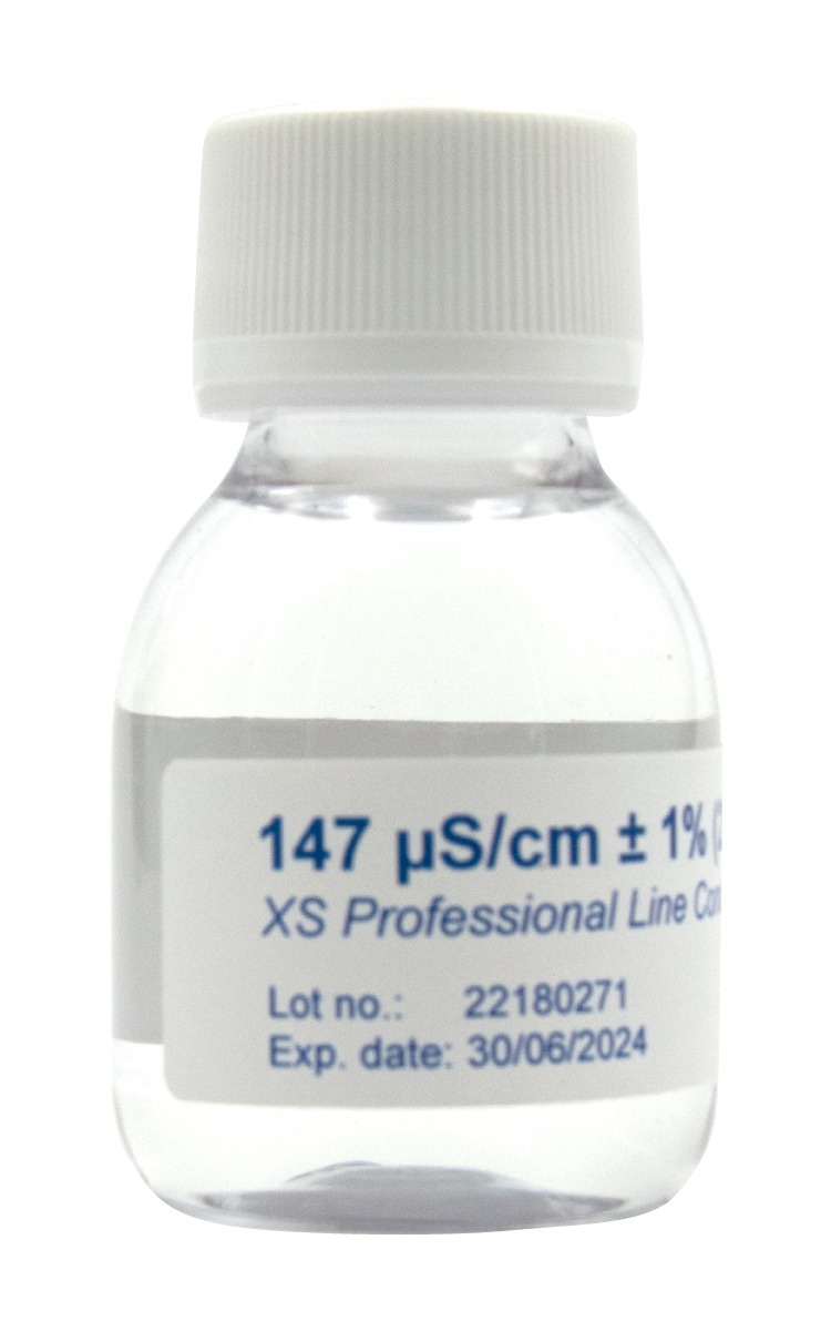 XS Professional 147µS/cm - 4x 60ml conductivity calibration solution package with DFM certificate