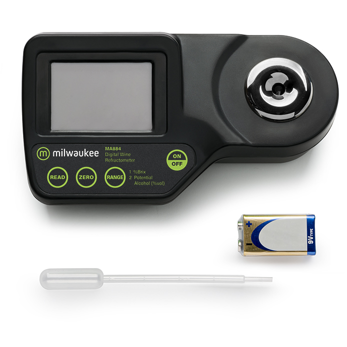 MA884 Digitales Brix/potentieller Alkohol-Refraktometer mit Zubehör, Pipette und Batterie
