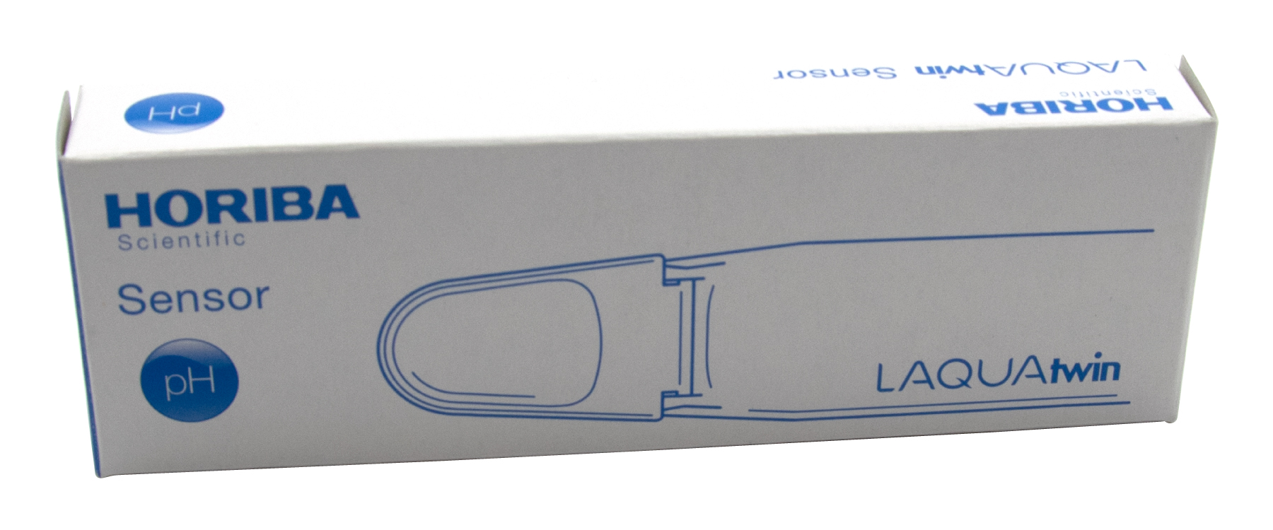 Horiba LAQUAtwin S010 pH Sensor, seitliche Ansicht Verpackung mit blauer Skizze