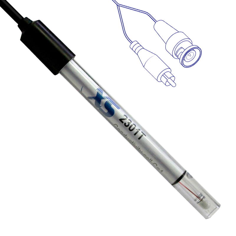 XS conductivity measuring cell 2301T with ATC, C=1, measuring range 10µS to 200mS, cable length 3m, BNC/Cinch connector