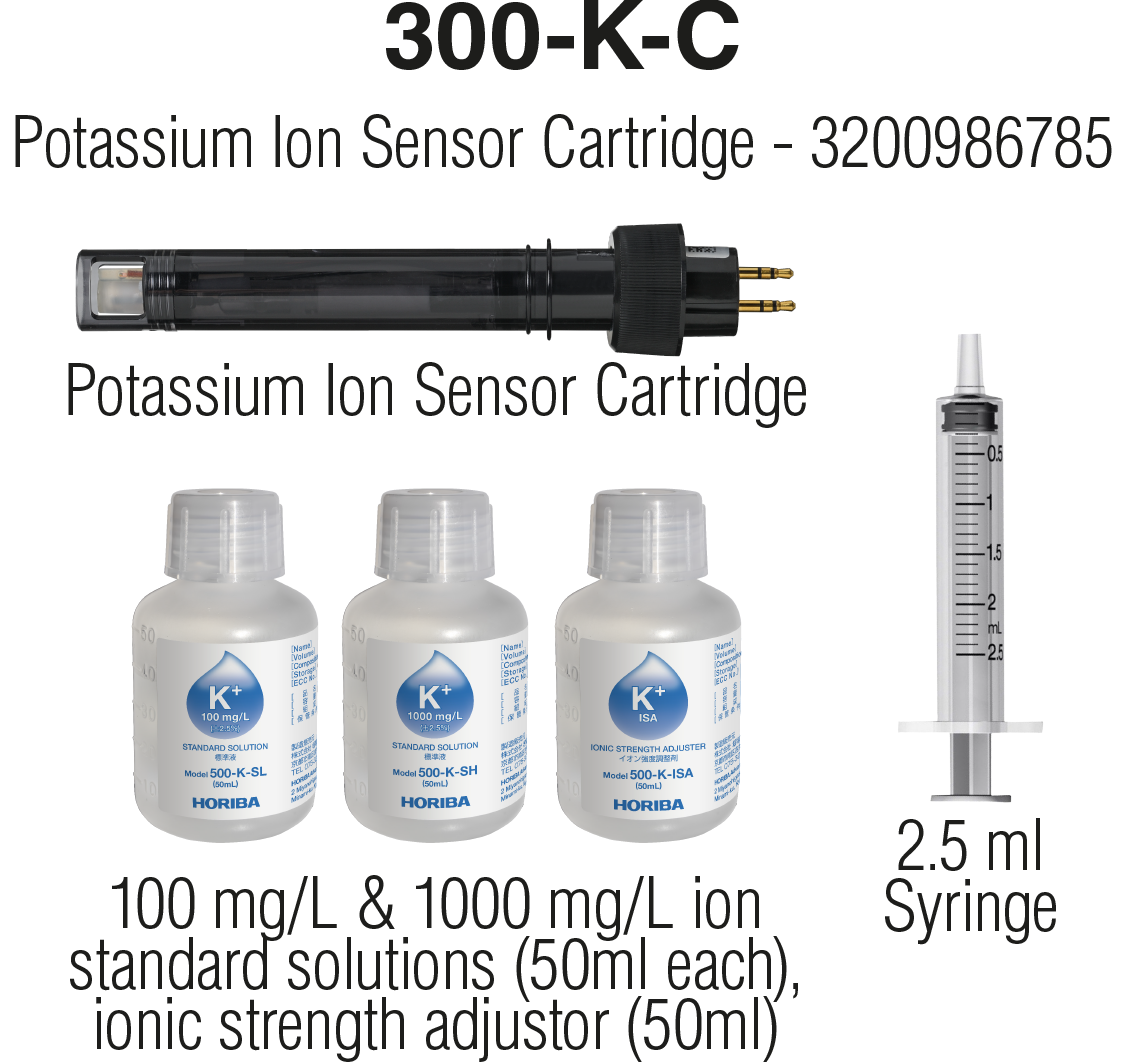 Horiba 300-K-C Horiba 300-K-C Kalium-Ionensensor mit Kalibrierlösung und weiterem Zubehör