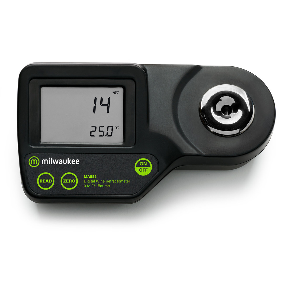 MA883 Digitales Baumé-Refraktometer obere Ansicht, Display an
