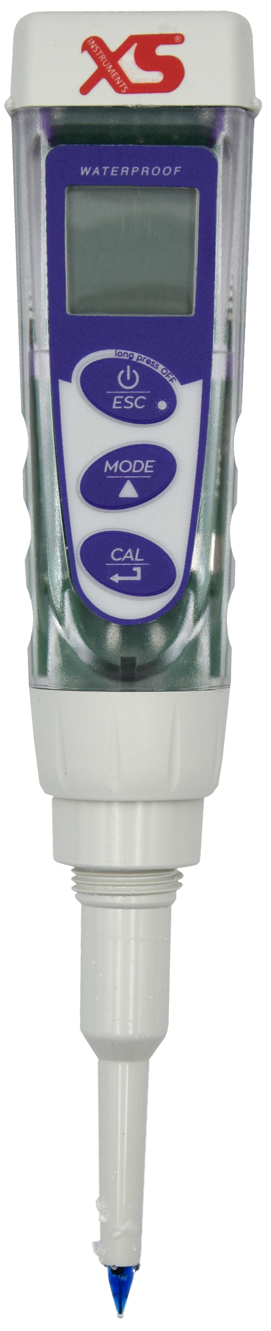 pH 5 Food Tester, blau, grün, weißes Gerät