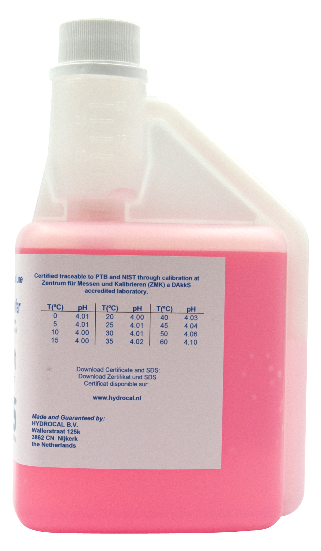 XS Professional pH 4.01 (±0.01pH @25°C) - 500ml pH buffer solution with DAkkS certificate