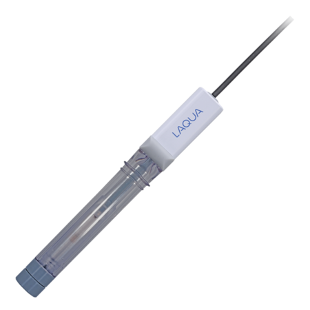 Horiba 5002S-10C, Ammonia-ion (NH3) electrode (combined) Horiba 5002S‑10C kombinierte Ammoniak-Ionen-Elektrode, zylindrischer Glaskörper, Kabelanschluss