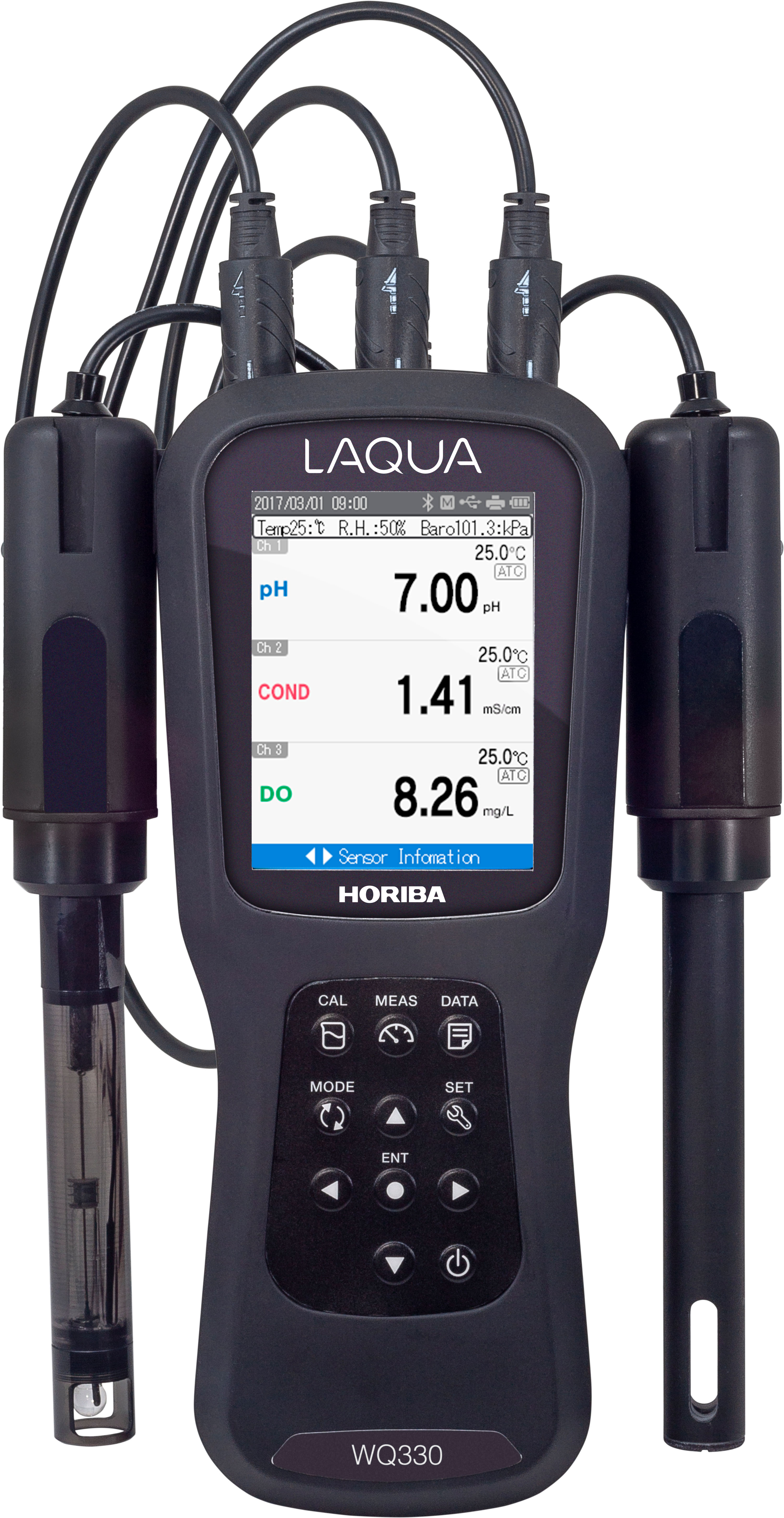 Horiba LAQUA WQ330-K - 3 channel professional measuring device for various parameters in analysis case