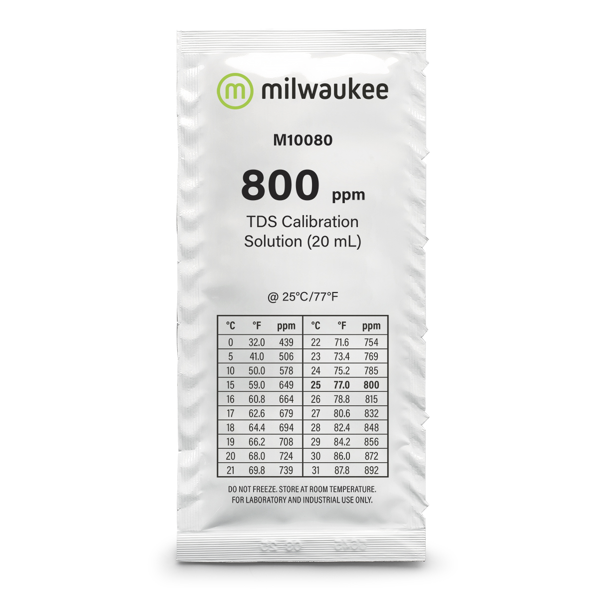 Milwaukee M10080B 800 ppm TDS Calibration Solution in a sachet, 25 sachets á 20ml