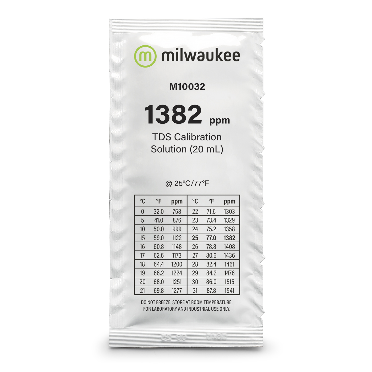 Milwaukee M10032B 1382 ppm TDS Calibration Solution in a sachet, 25 sachets á 20ml