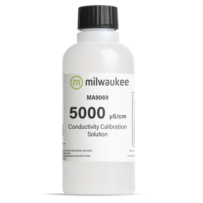 5000 µS/cm Leitfähigkeitskalibrierlösung 230ml, klare Flasche