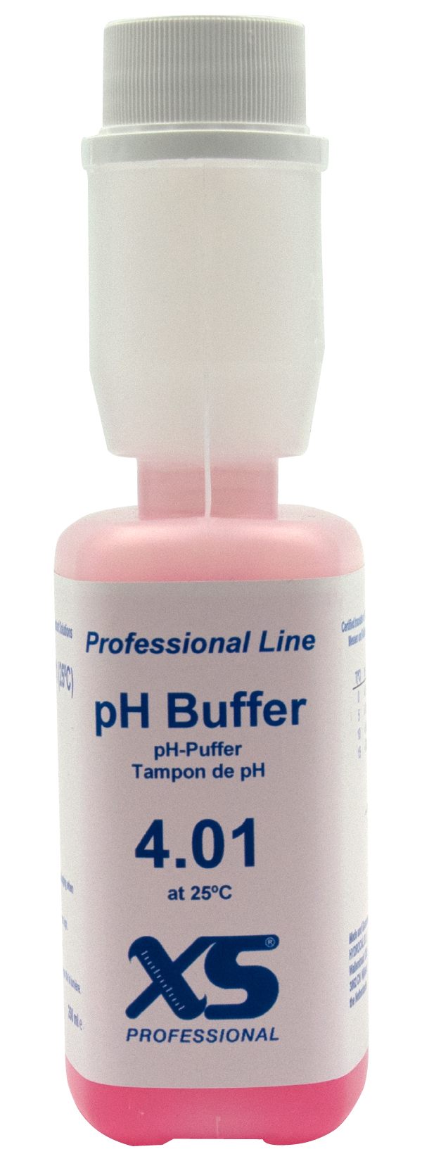 XS Professional pH 4.01 (±0.01pH @25°C) - 250ml pH buffer solution with DAkkS certificate