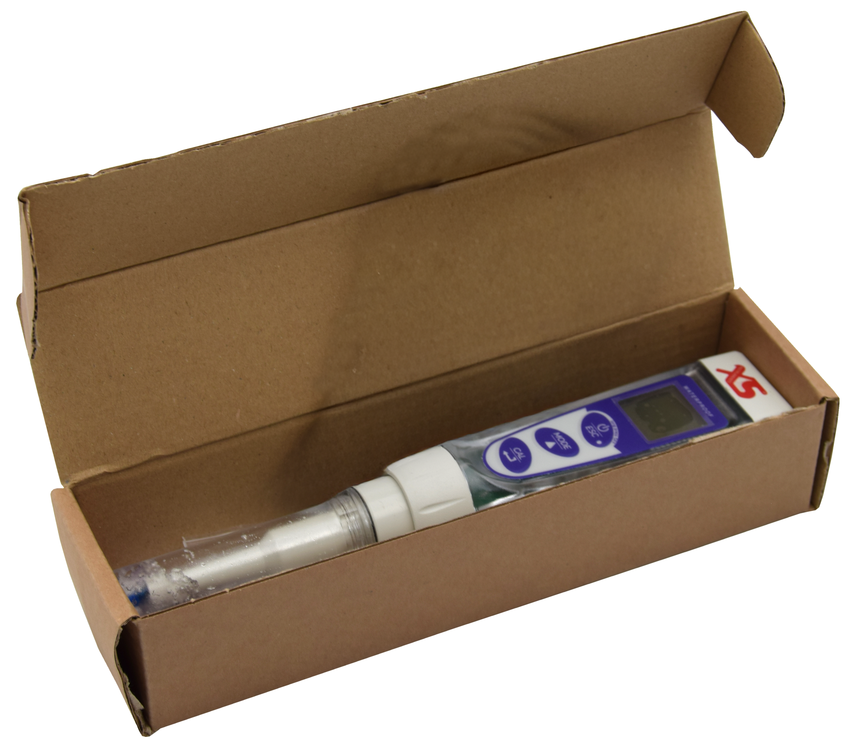 pH Food Tester in Verpackung mit einer Storage Lösung