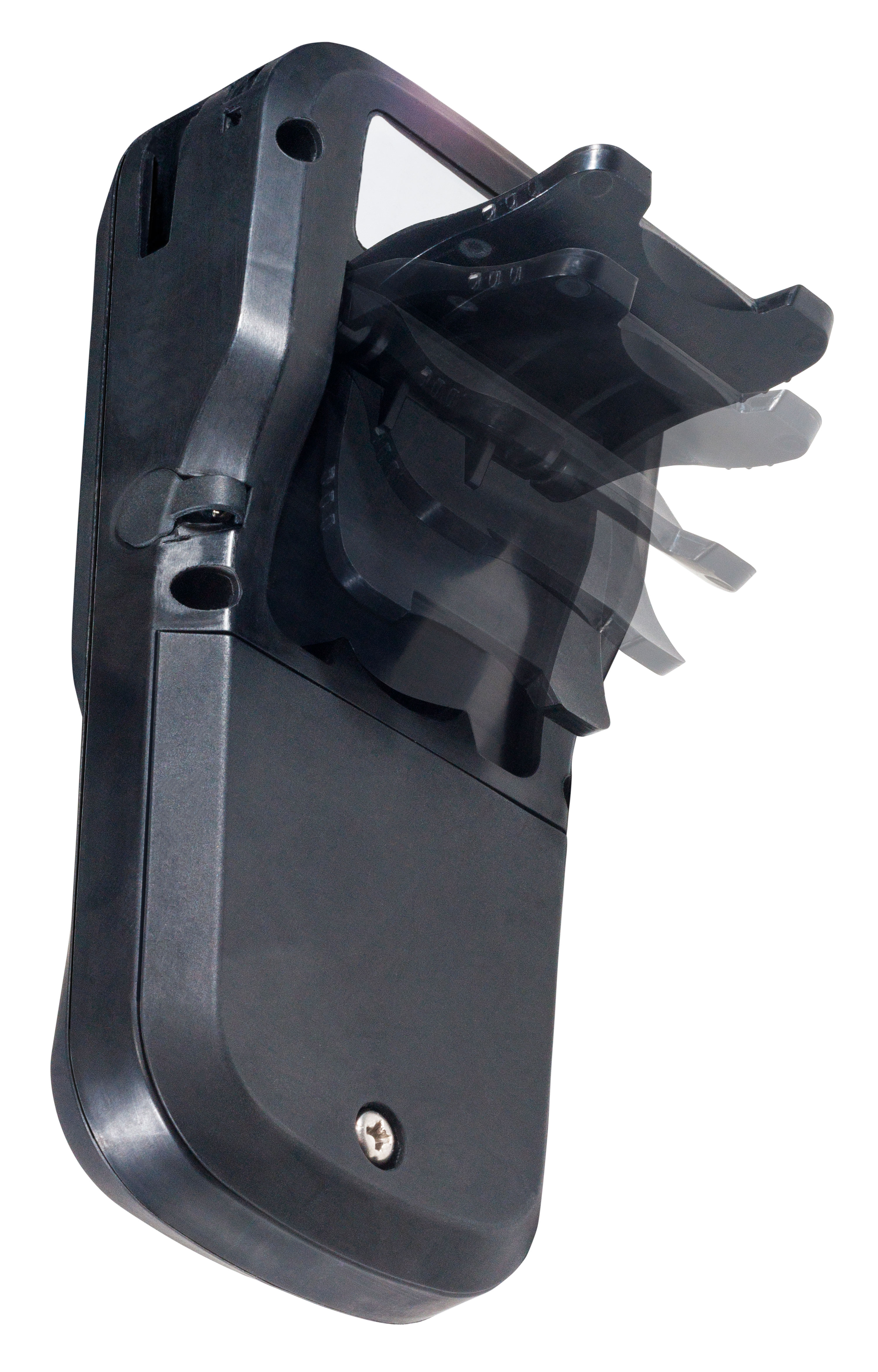 Horiba LAQUA PH220 rear view with raised foldable stand for hands-free measurement.