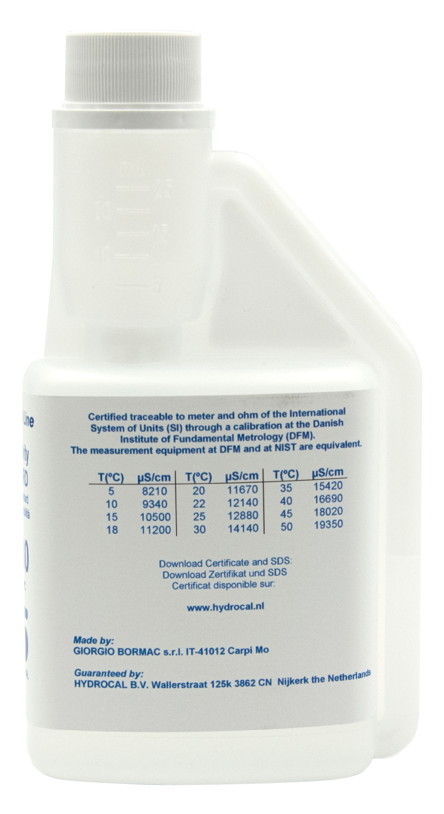 XS Professional 12880 µS/cm - 250ml conductivity calibration solution with DFM certificate