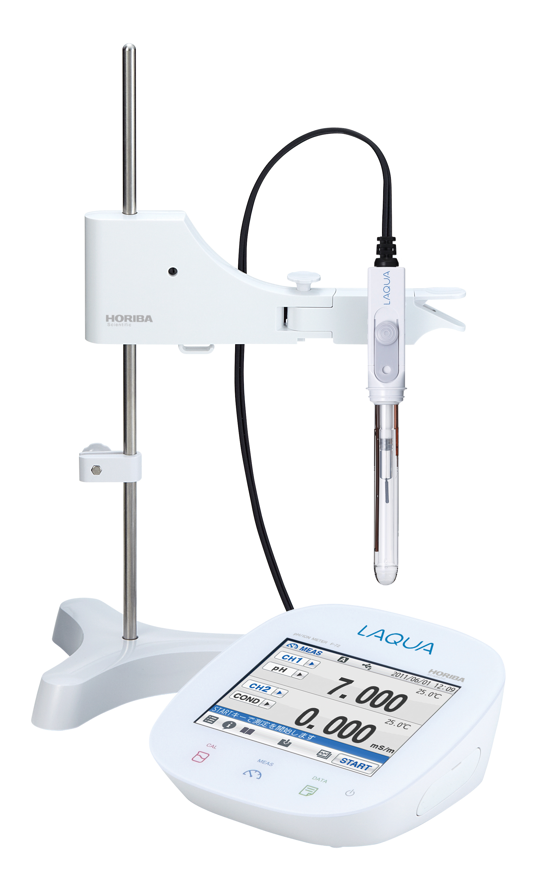 Horiba F-74 Dual Channel pH/Redox/Ion/Conductivity/Resistivity/Salinity/TDS/Temperature Lab Meter with Touchscreen