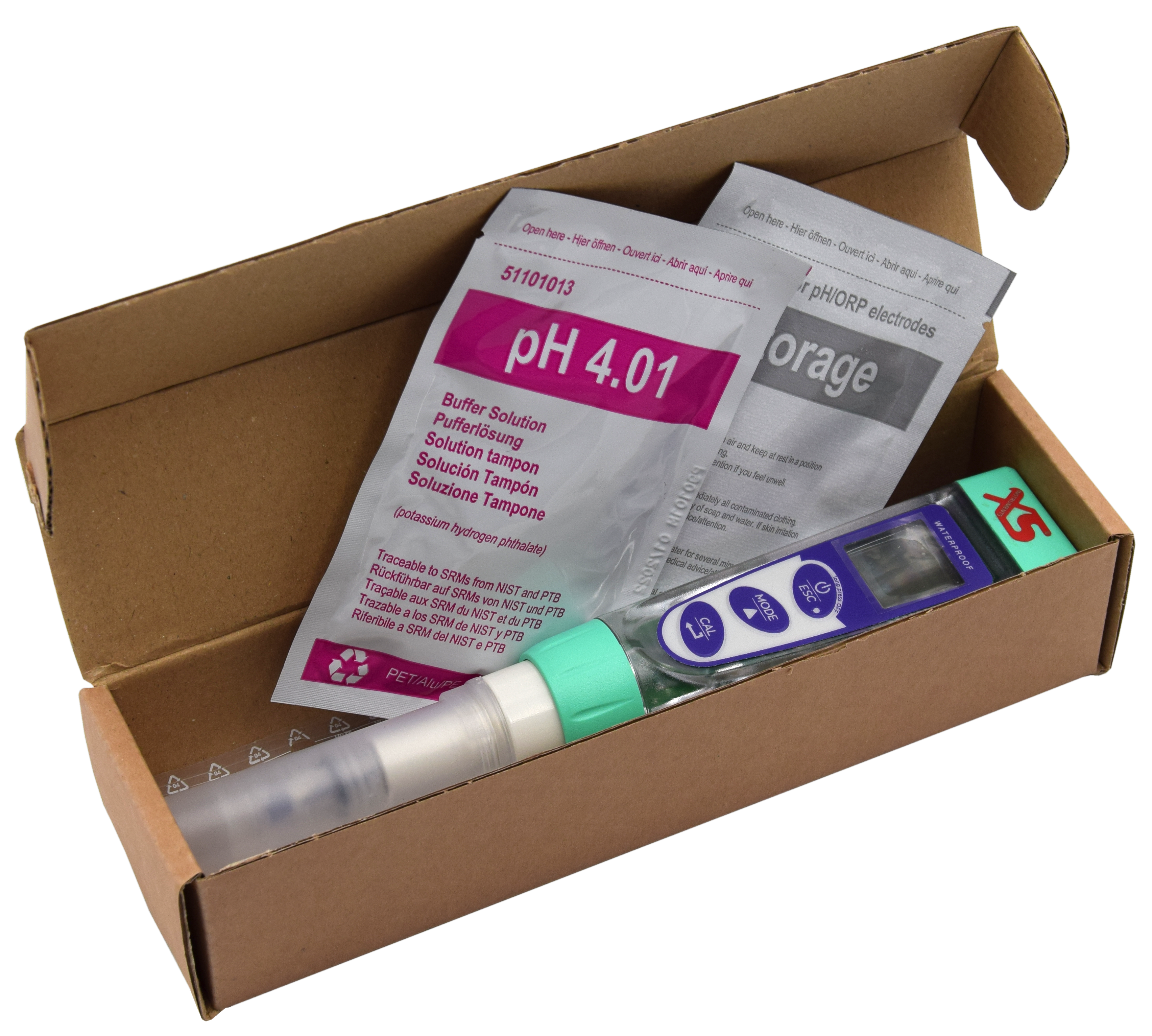 XS pX 4 ECO PACK - Handmessgerät in Verpackung mit 2 Lösungen