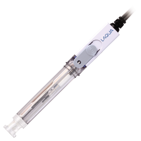 Horiba 9631-10D Kunststoff pH‑Elektrode mit integriertem Temperatursensor und Spitze, geeignet für HF‑Proben