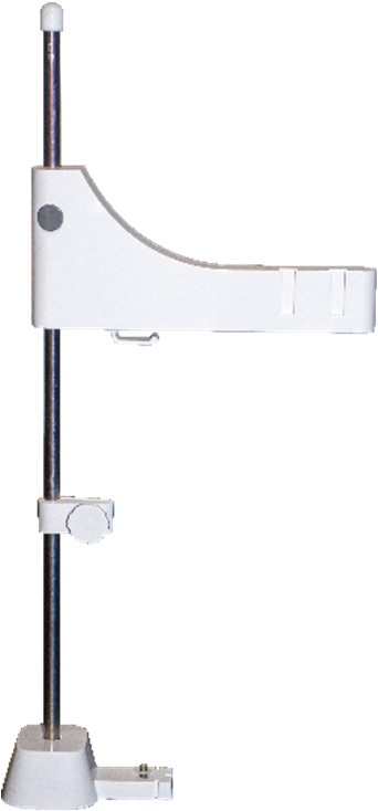 Horiba electrode stand for LAQUA 1500 & 2000 series Horiba Elektrodenständer LAQUA Frontansicht mit zwei Elektroden Halterungen, höhenverstellbar, passend für LAQUA 1500/2000 Serie