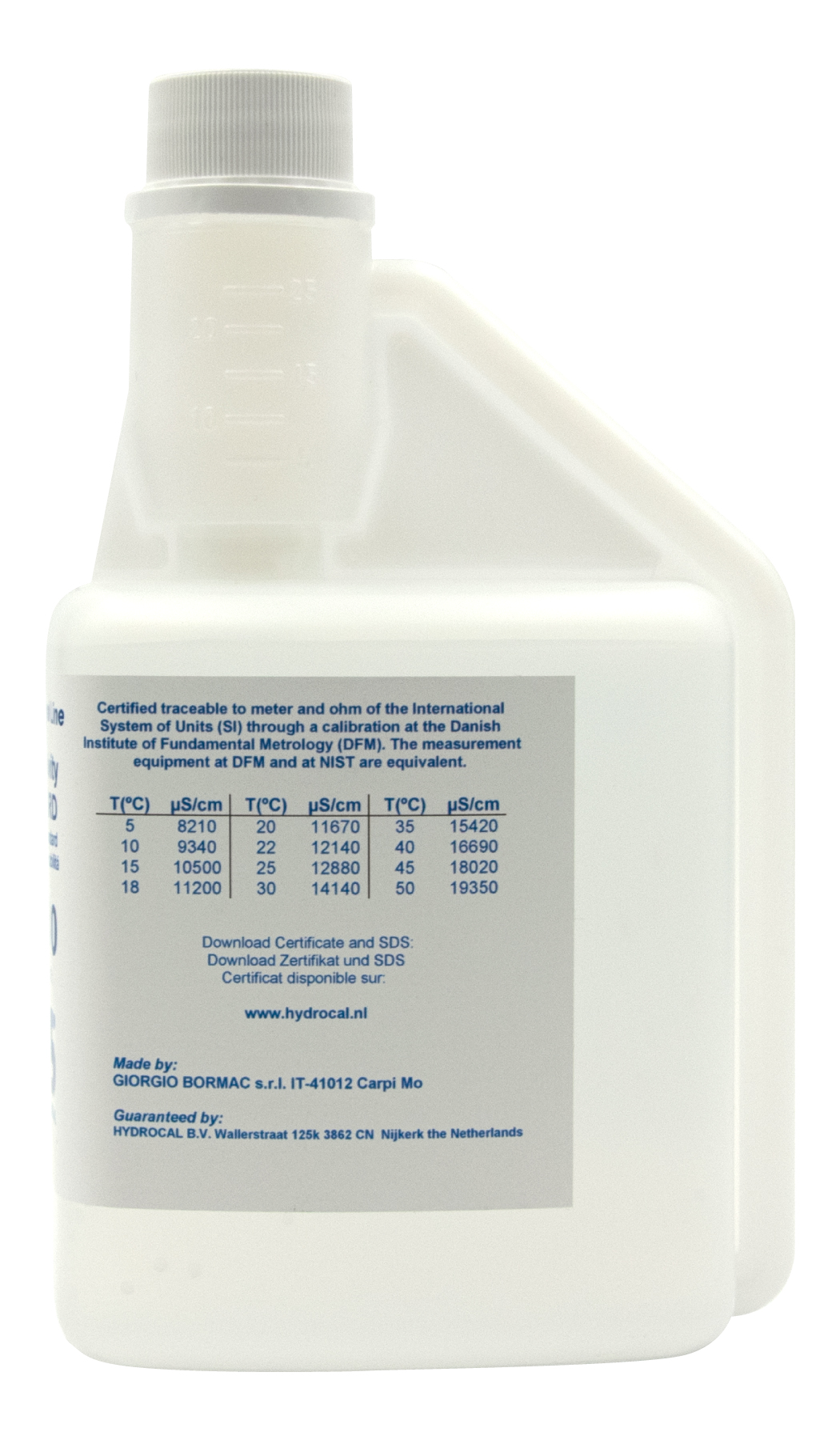 XS Professional 12880 µS/cm - 500ml conductivity calibration solution with DFM certificate