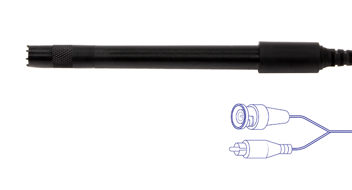 XS Polarographic sensor OXY DO7/3MT with 3m cable, 2 membranes and filling solution XS Polarographischer Sensor OXY DO7/3MT, schwarzer Sensorkopf mit strukturiertem Ende und 3m Kabel
