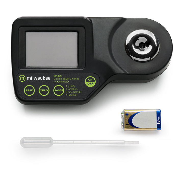 Milwaukee MA886 Digital refractometer for the determination of sodium chloride in food