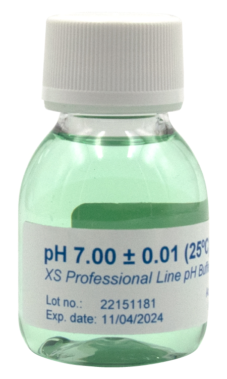 XS Professional pH 7.00 (±0.01pH @25°C) - 4x 60ml pH buffer solution with DAkkS certificate