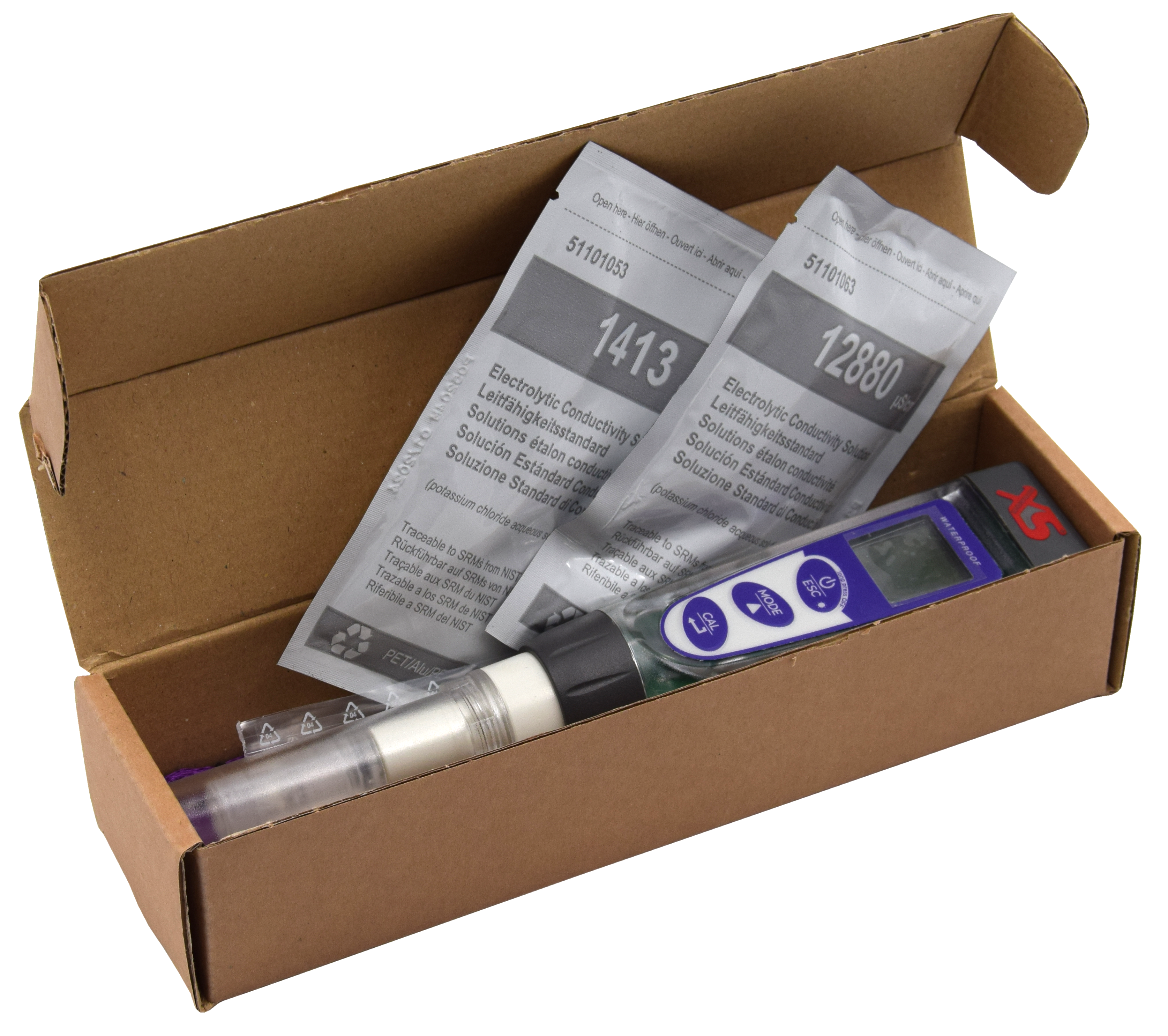 XS COND 5 ECO PACK, Tester in Verpackung  und Flüssigkeiten 
