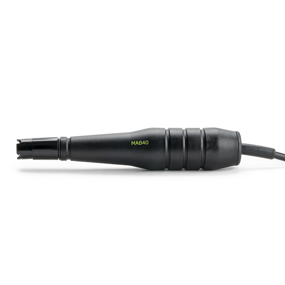Milwaukee MA840 Polarographic Dissolved Oxygen Probe Milwaukee MA840 Frontansicht der polarographischen Sonde, sauerstoffdurchlässige PTFE-Membran, robustes Kunststoffgehäuse, eingebauter Temperatursensor, Ersatzsonde MW600