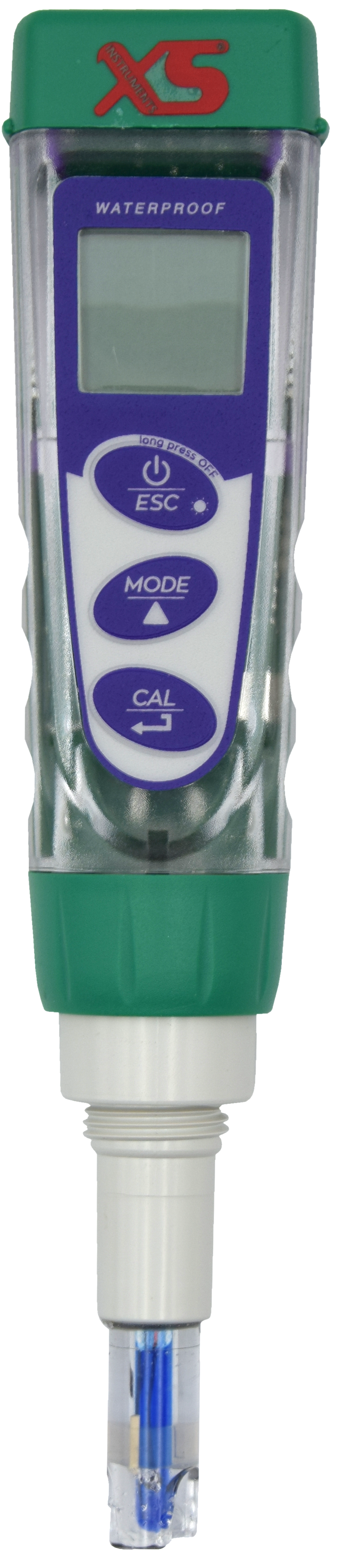 XS pH 5 pH- und Temperaturmessgerät, grün-blaues Gehäuse mit LCD-Anzeige
