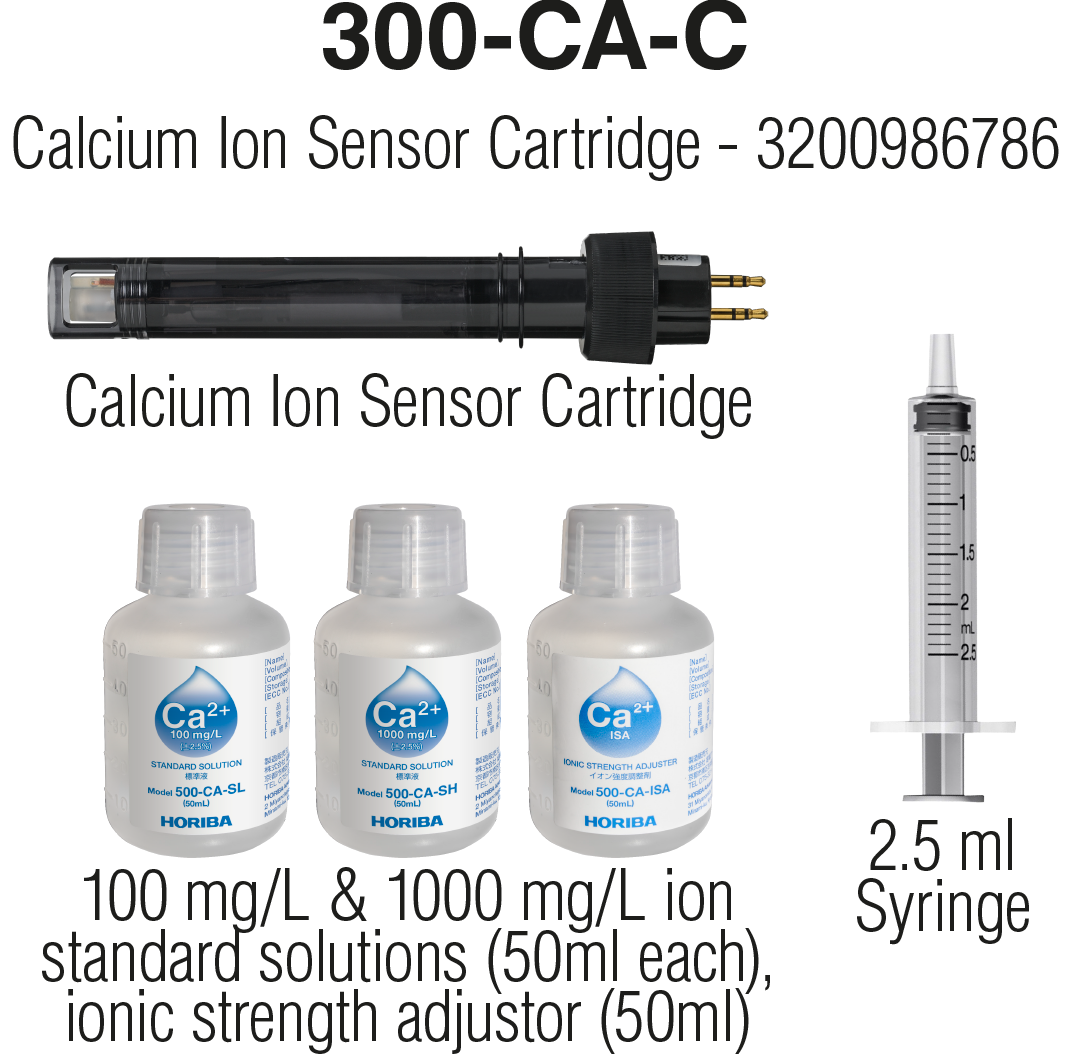 Horiba 300-CA-C Elektrode mit Kalibrierlösungen und 2,5 ml Pipette, für Calcium-Analyse