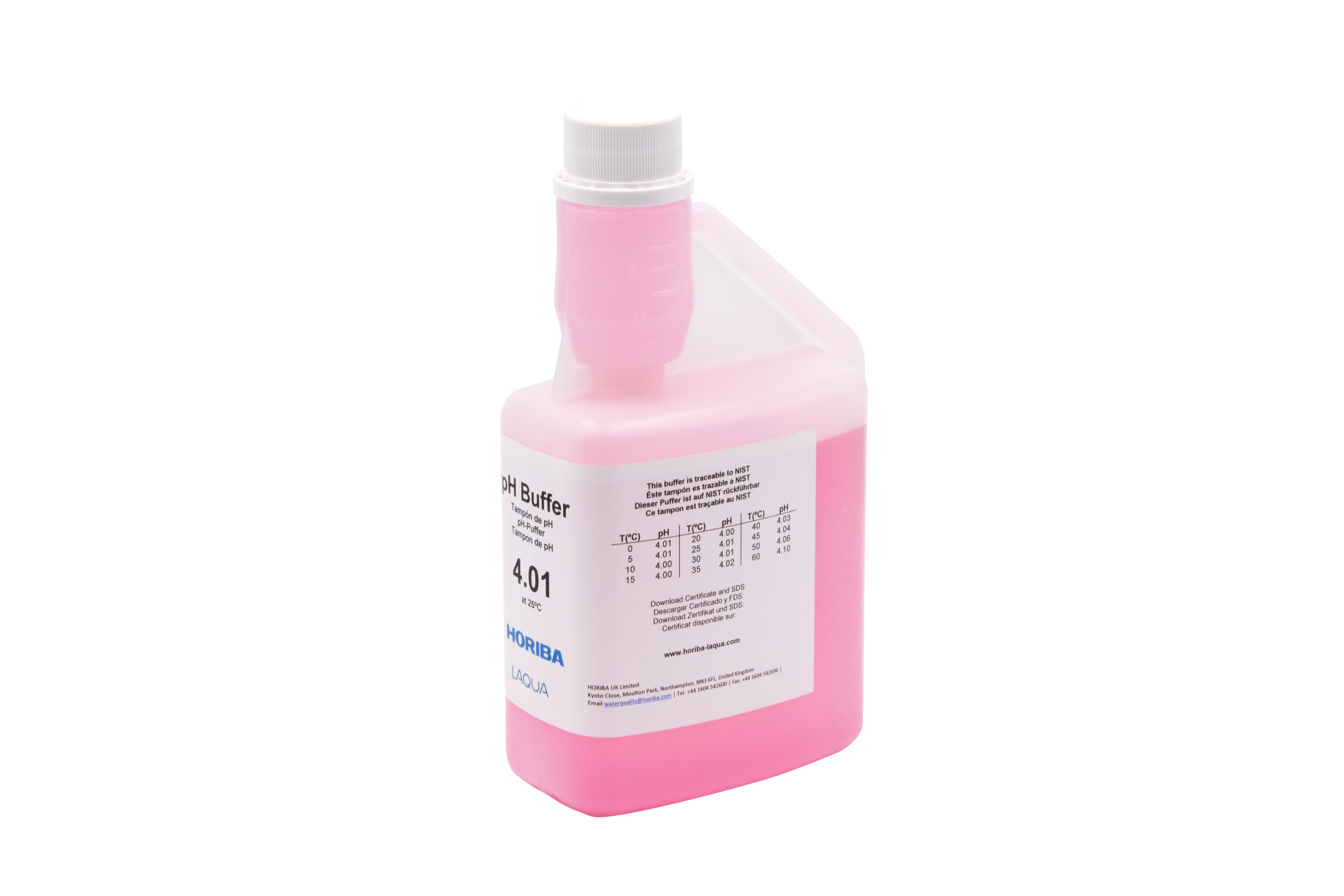 HORIBA pH 4.01 (±0.01pH @25°C) buffer solution 500ml (500-PH-4)