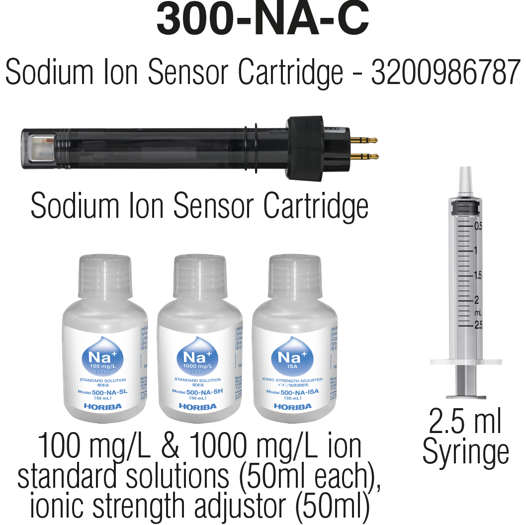 Horiba 300-NA-C Horiba 300-NA-C Elektrode mit drei Kalibrierlösungen und 2,5ml Pipette