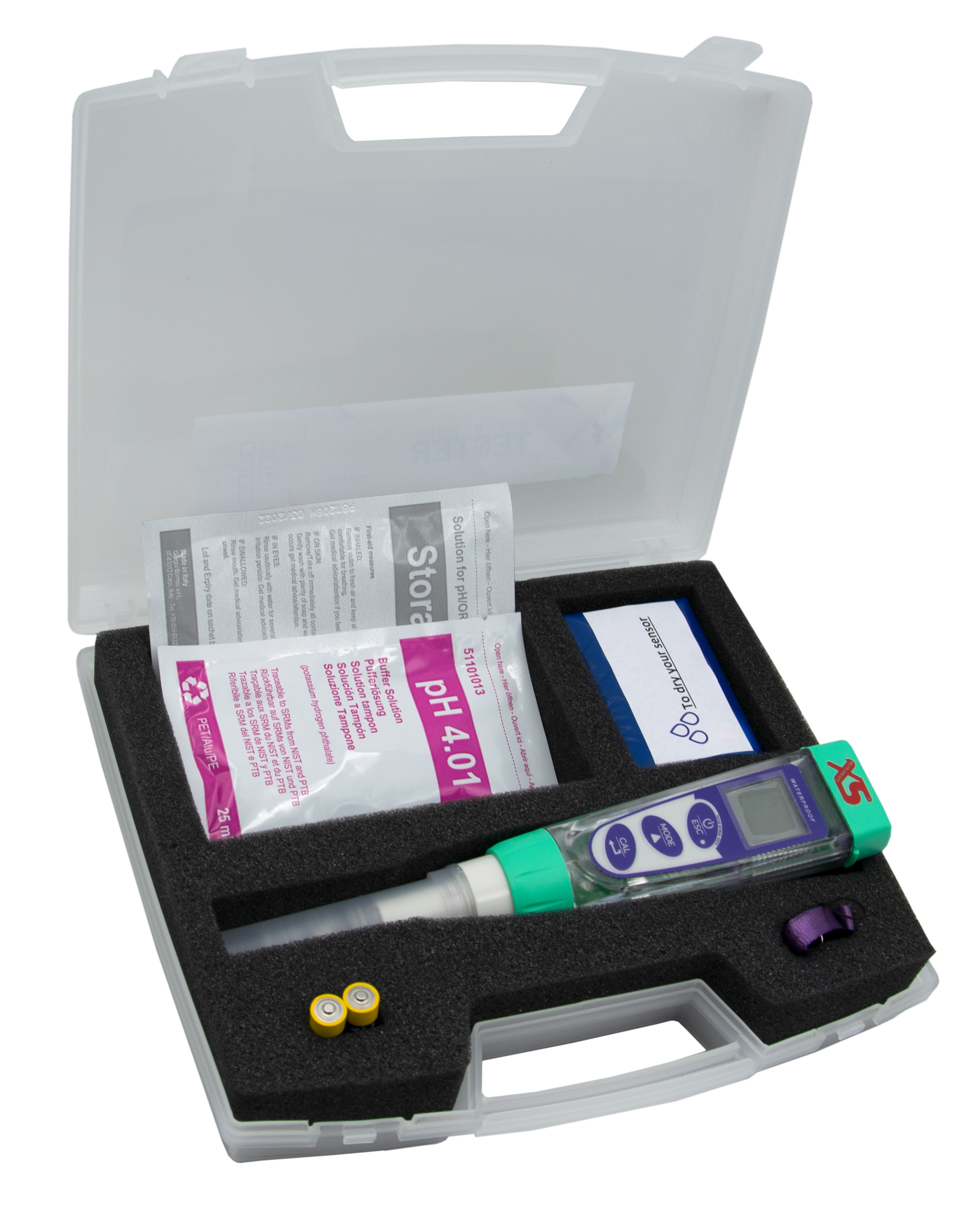 XS pX 4 Tester in carrying case - Handheld meter for pH/ORP/temperature measurement