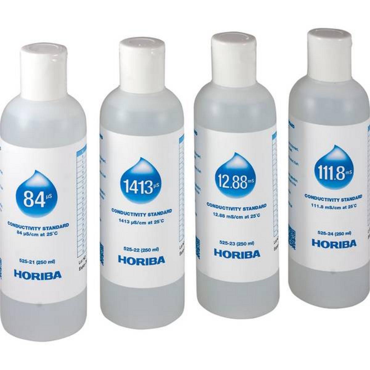 Horiba 503-S Standardlösung-Set für Leitfähigkeitskalibrierung: 84, 1413 µS/cm, 12,88, 111,8 mS/cm