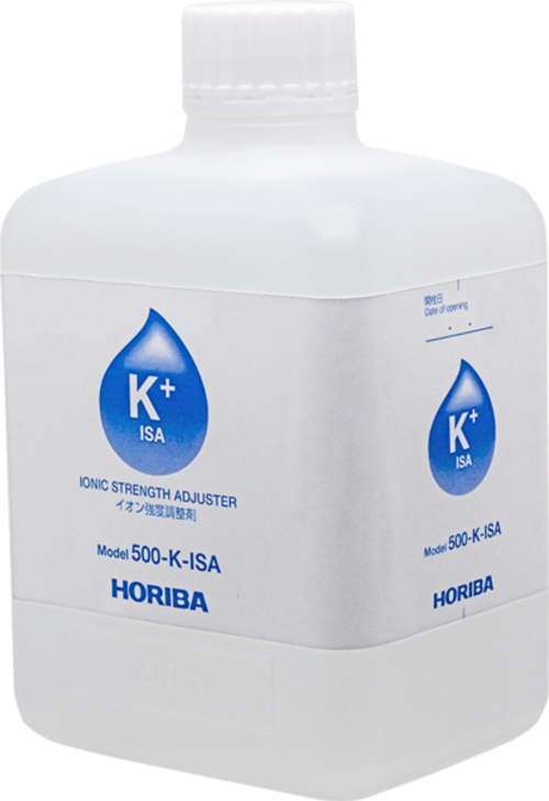 500 ml Horiba K‑Ion Stärke‑Regulator mit blauem Symbol, Kalibrierungslösung für ISE