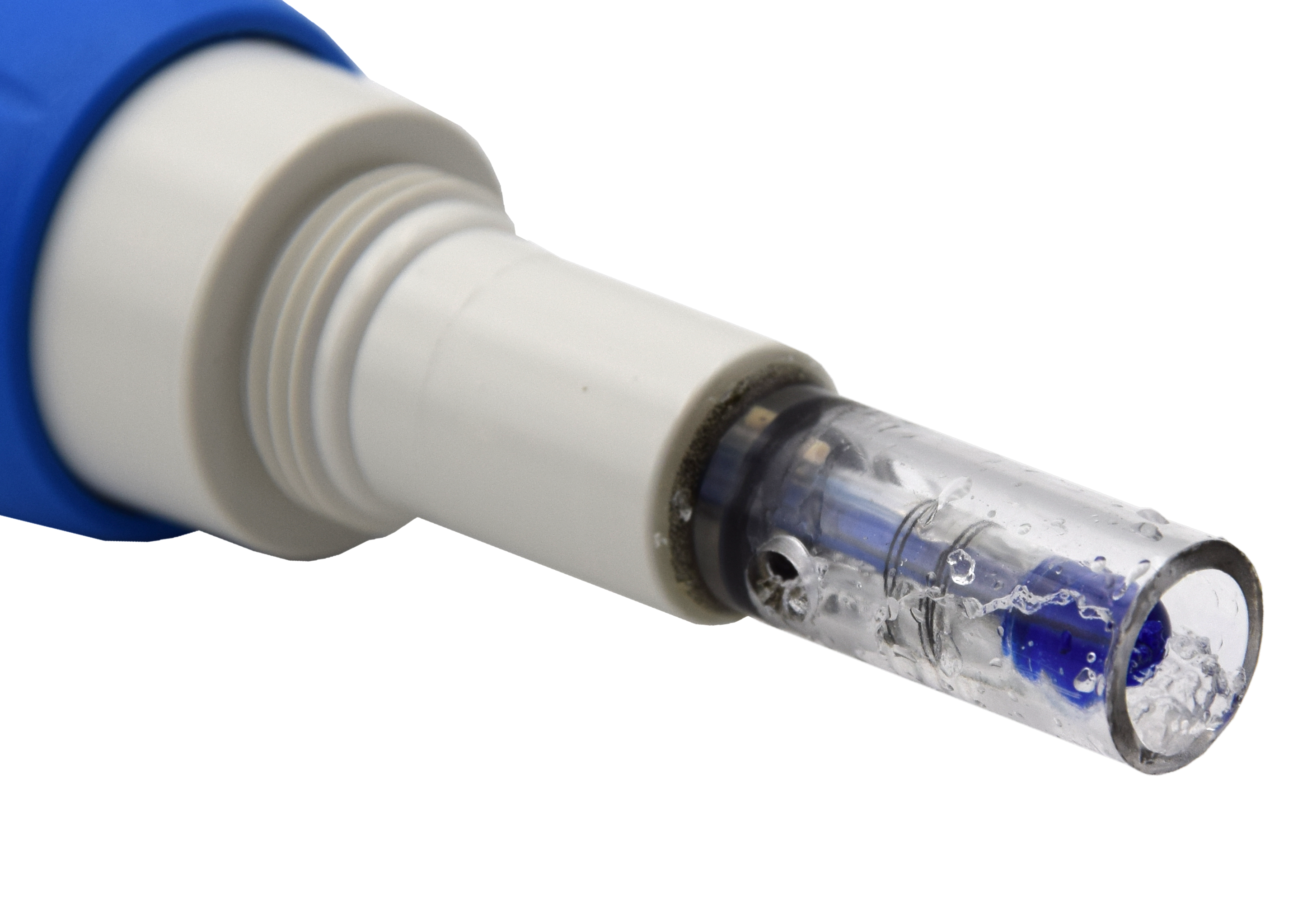 XS PC 51 replacement electrode for PC 5 tester XS PC 51 Austauschelektrode, Frontansicht mit transparentem Glasmesskopf, Ersatz pH/Leitfähigkeit, kompatibel mit PC 5 Tester