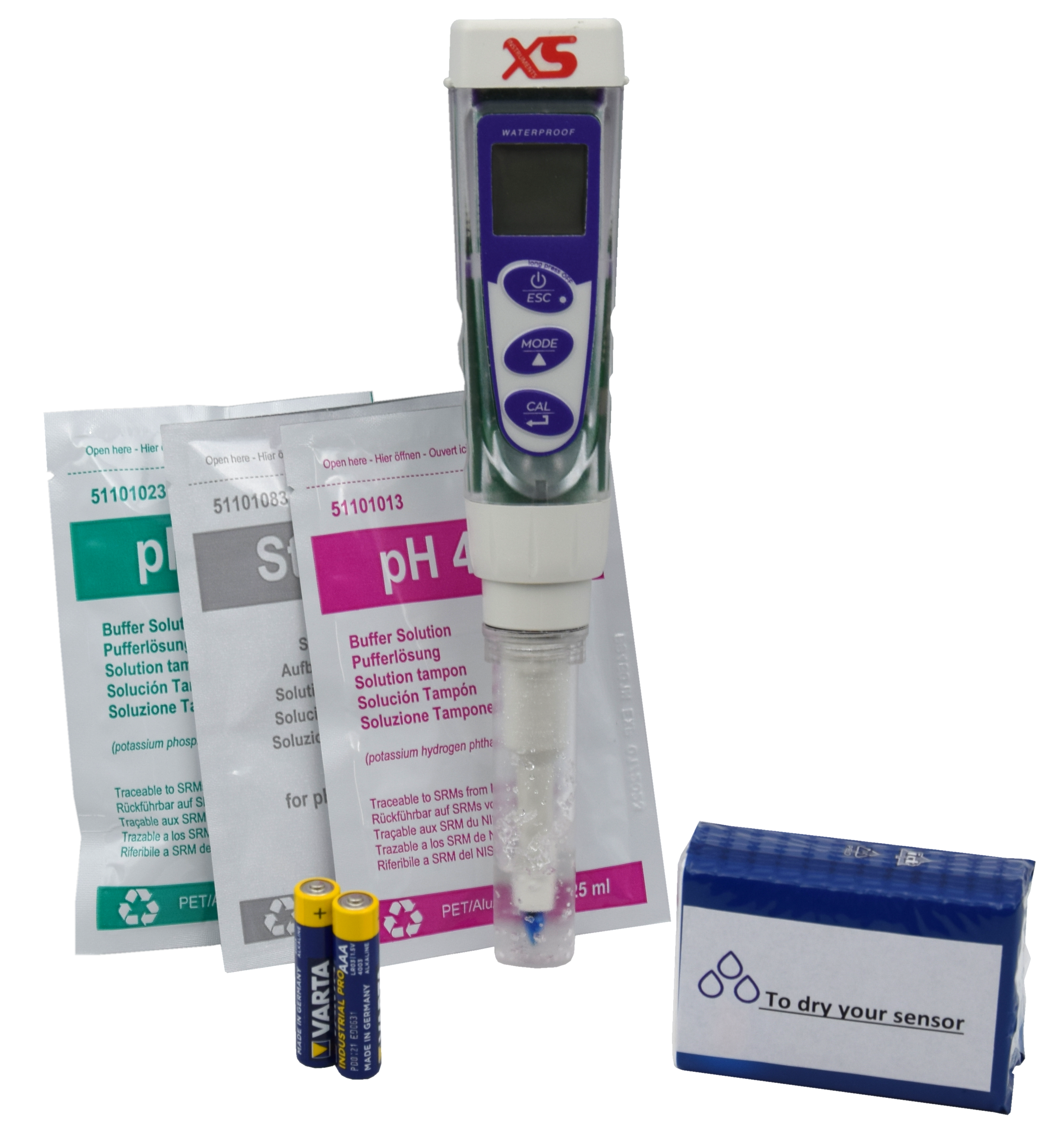 XS pH 5 FOOD Tester Kit - Foodstuffs Pocket Tester for pH/mV/Temperature measurement pH5 Food Tester Kit Inhalt