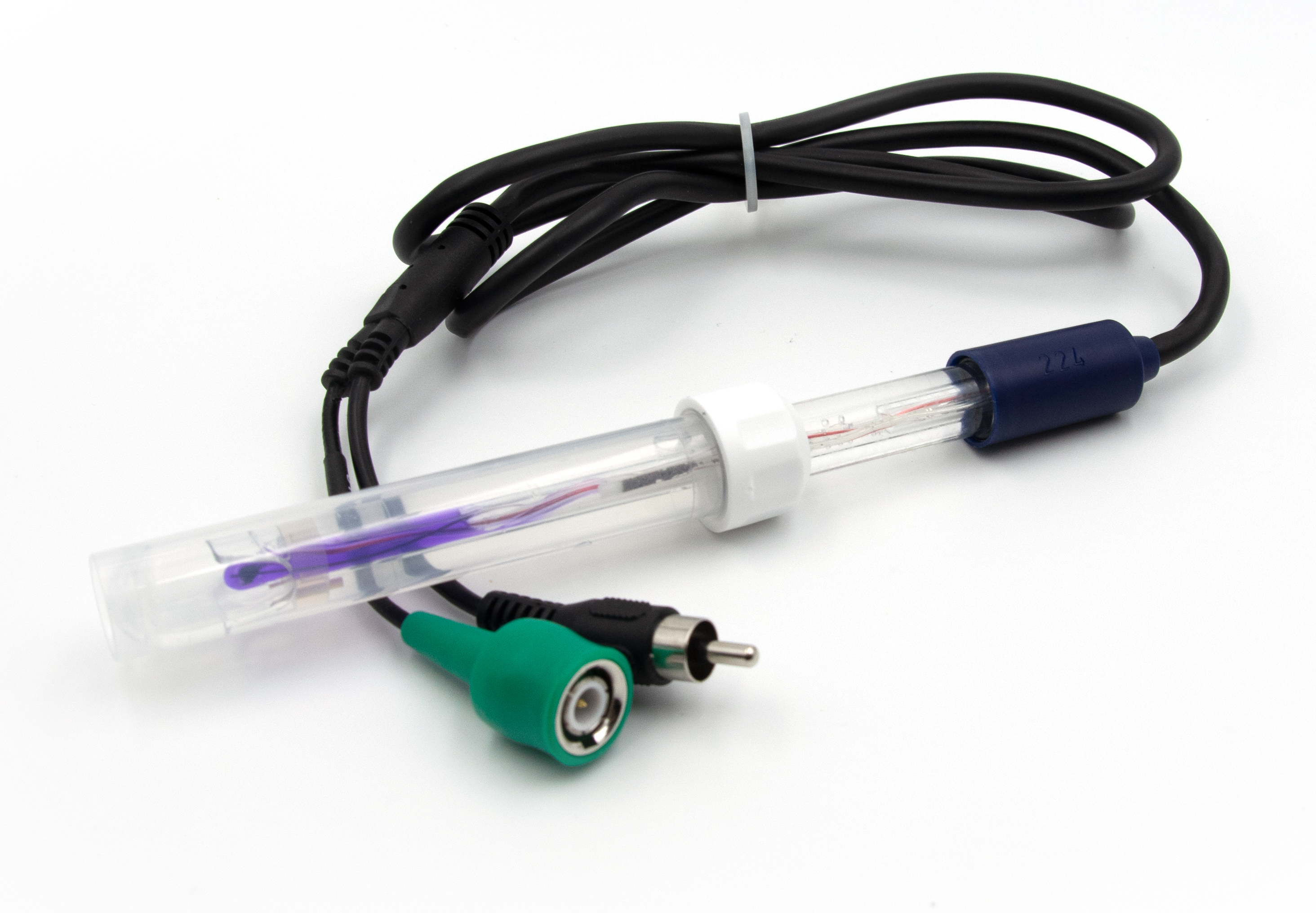 XS pH-Elektrode 201T, gläserne Elektrodenspitze mit violetter Innenlösung, BNC/Cinch-Stecker und 1m Kabel