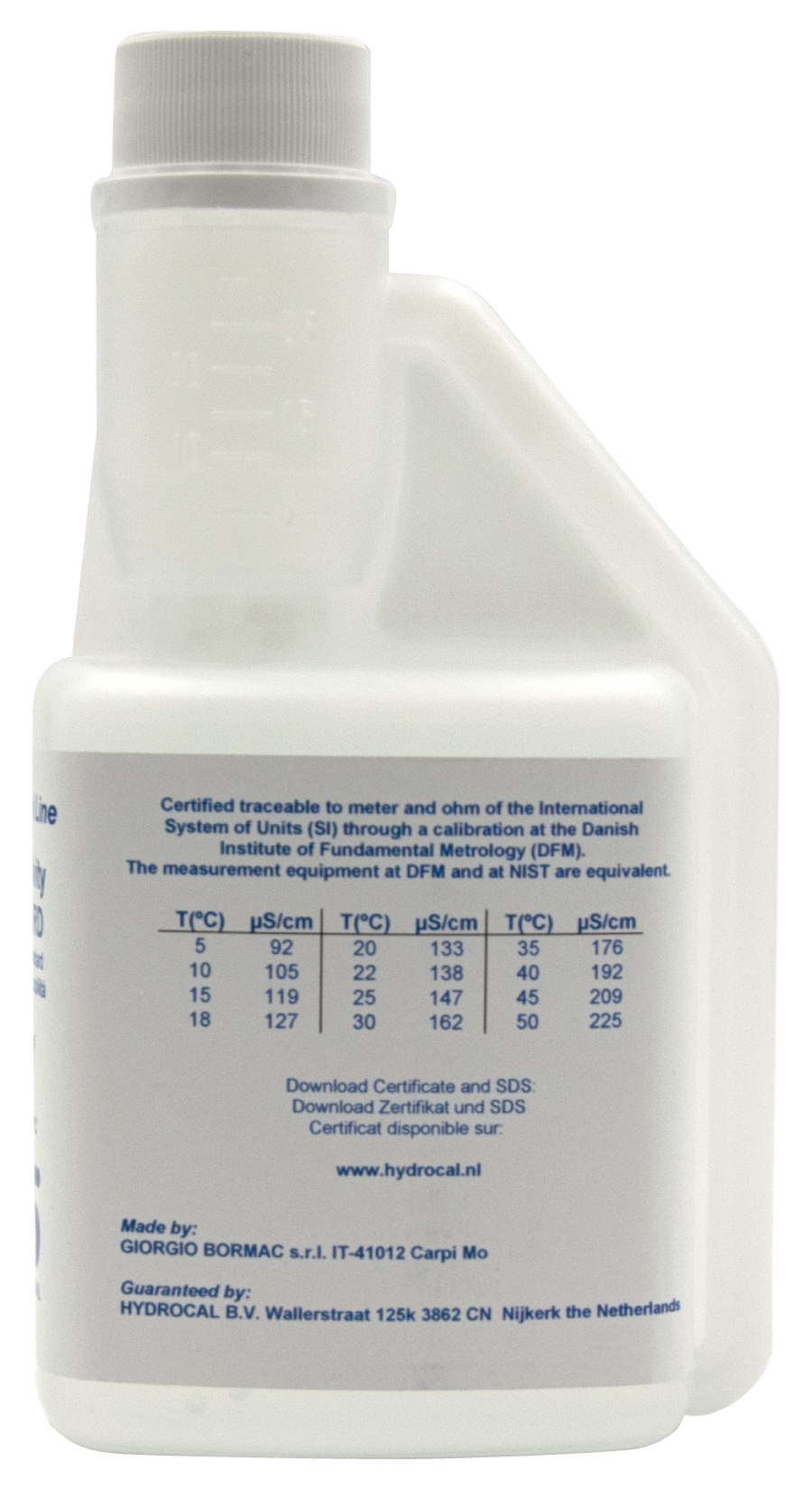 XS Professional 147µS/cm - 250ml conductivity calibration solution with DFM certificate