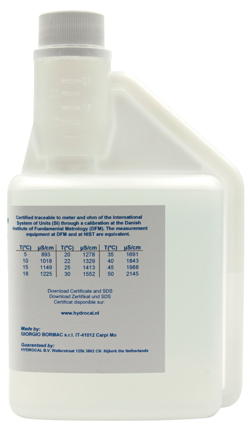 XS Professional 1413µS/cm - 500ml conductivity calibration solution with DFM certificate