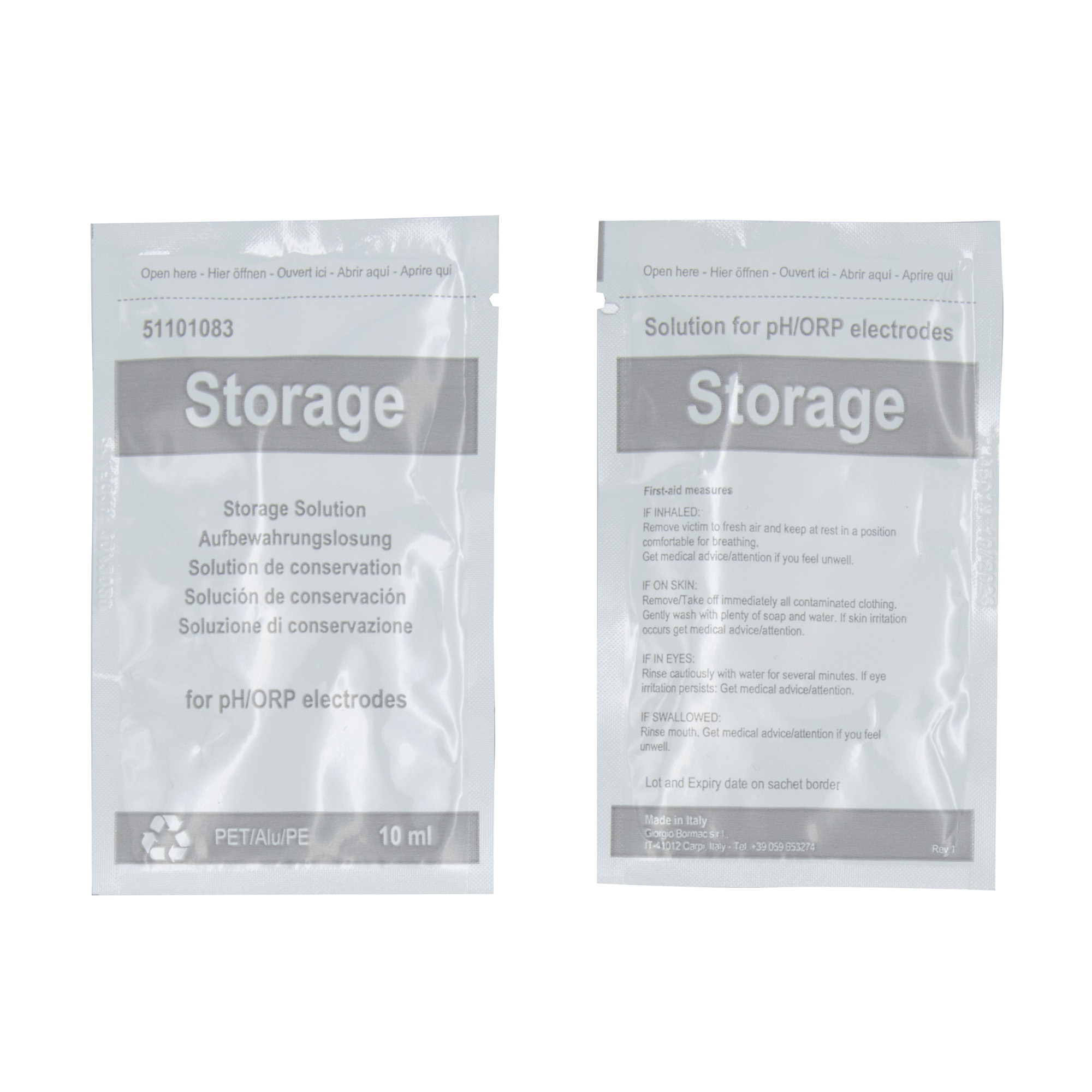 XS BASIC storage solution pack with 20 sachets of 10ml each