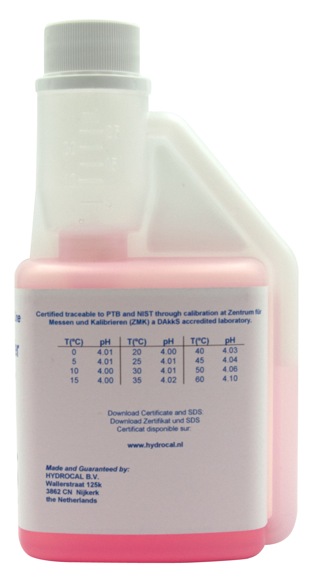 XS Professional pH 4.01 (±0.01pH @25°C) - 250ml pH buffer solution with DAkkS certificate