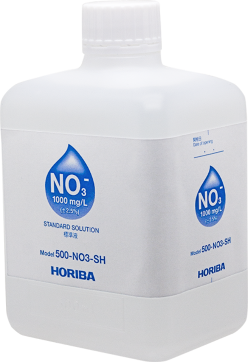 Horiba 1000 mg/L Nitrate Ion Standard Solution, 500ml (500-NO3-SH) Horiba Nitrat Ionen Standardlösung 1000 mg/L, 500 ml Flasche, genaue Messungen und Qualitätskontrolle in Industrieprozessen