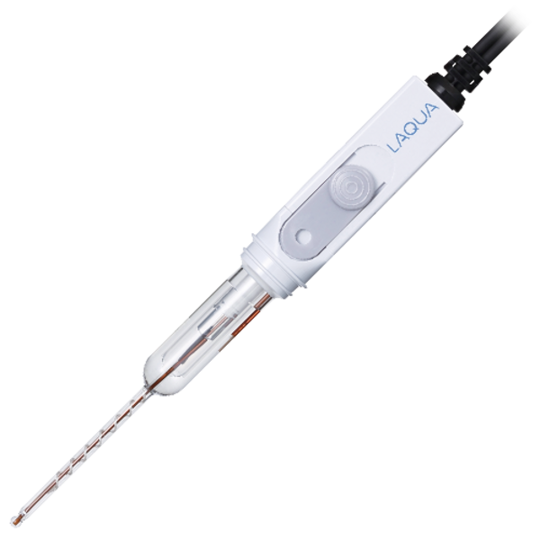 Horiba 9618S-10D, Micro ToupH electrode (for low-volume samples) Horiba 9618S-10D Mikro-ToupH-Elektrode nachfüllbar, mit Glaskörper und Temperatursensor, Proben von nur 50 µl