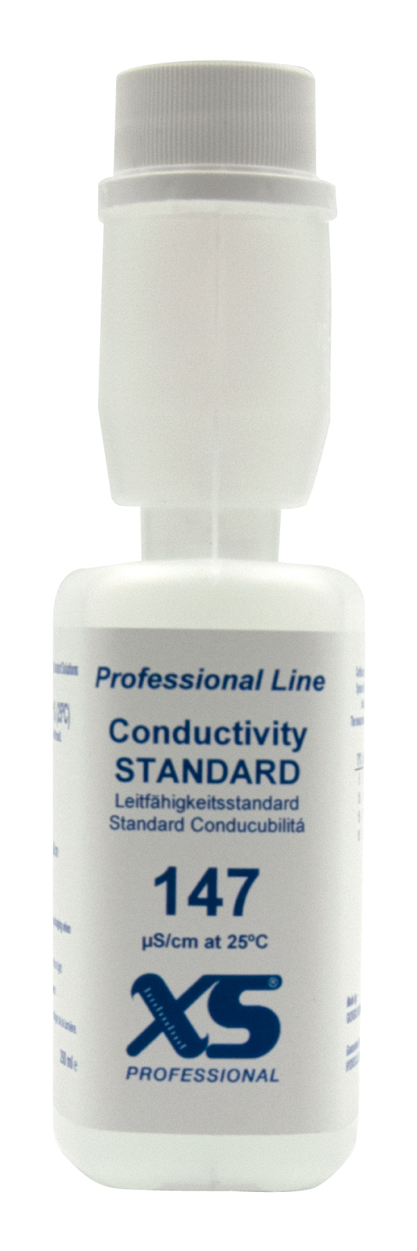 XS Professional 147µS/cm - 250ml Leitfähigkeitskalibrierlösung seitlich
